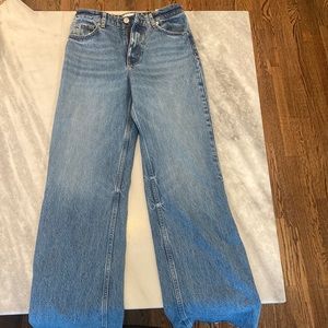 Zara high-rise full length wide leg jeans size 38 6 style 6688/023